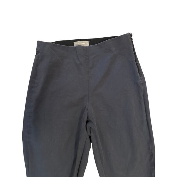 Women 6 Everlane Gray Side Zip Pants Straight Leg Stretch Chino Cotton High Rise - Picture 2 of 6